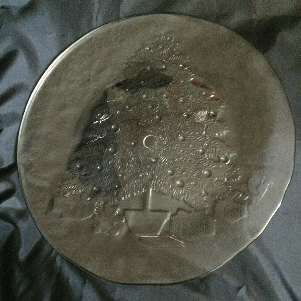 Christmas Tree Gifts Serving Glass Plate/Platter